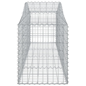 Gabione mit Hochbogen 200x50x60/80 cm Verzinktes Eisen