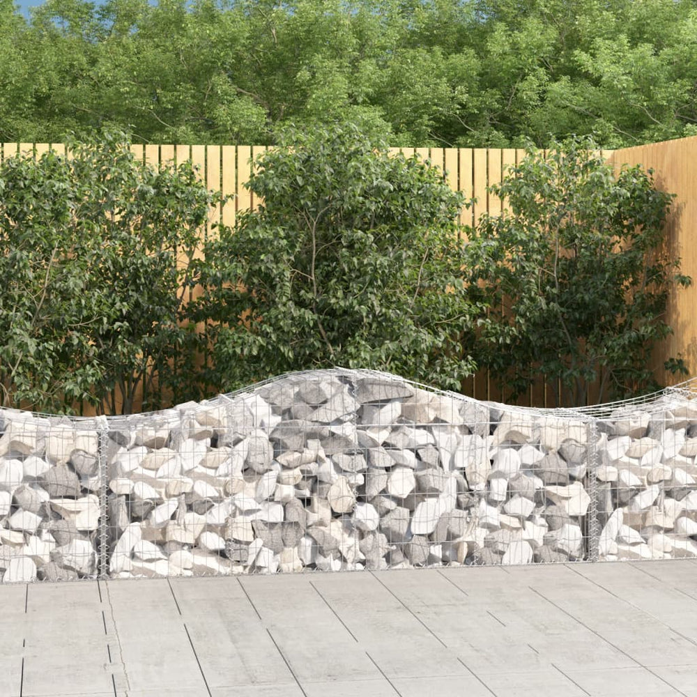 vidaXL Gabion with Arched Top 200x50x60/80 cm Galvanized Iron