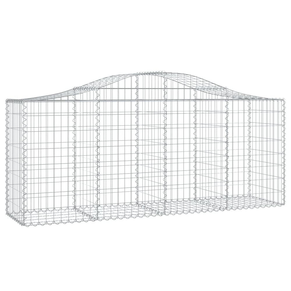 vidaXL Gabion with High Arch 200x50x80/100 cm Galvanised Iron