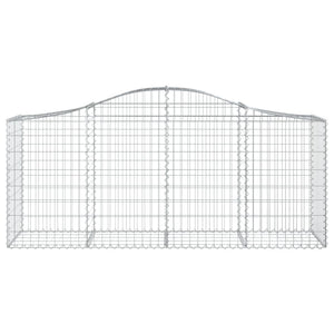 Gabione mit Hochbogen 200x50x80/100 cm Verzinktes Eisen