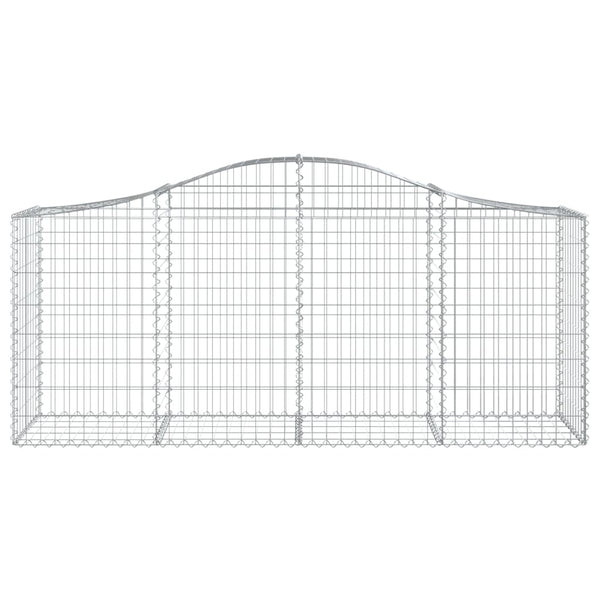 Gabione mit Hochbogen 200x50x80/100 cm Verzinktes Eisen