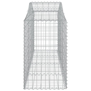 Gabione mit Hochbogen 200x50x80/100 cm Verzinktes Eisen