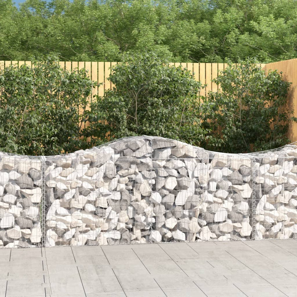 vidaXL Gabion with High Arch 200x50x80/100 cm Galvanised Iron