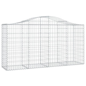 Gabione mit Hochbogen 200x50x100/120 cm Verzinktes Eisen