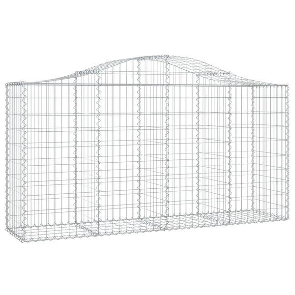 Gabione mit Hochbogen 200x50x100/120 cm Verzinktes Eisen