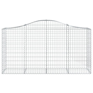 Gabione mit Hochbogen 200x50x100/120 cm Verzinktes Eisen
