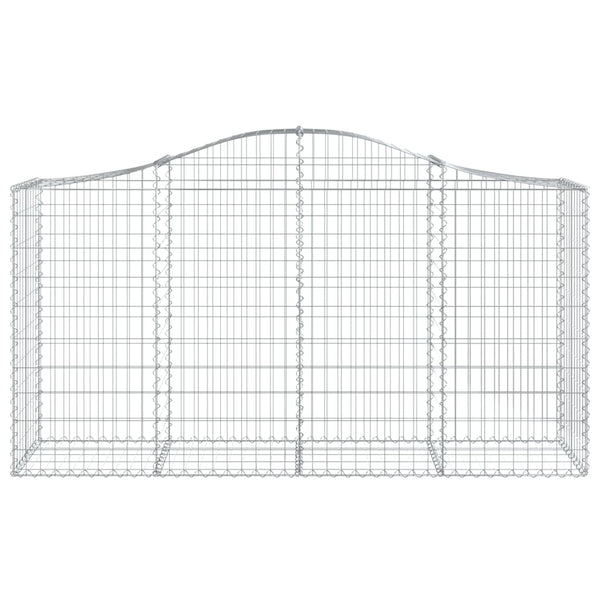 Gabione mit Hochbogen 200x50x100/120 cm Verzinktes Eisen