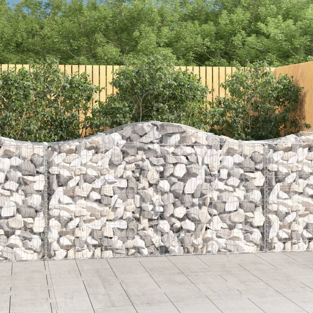 vidaXL Gabion Raised Arch Galvanized Iron 200x50x100/120 cm