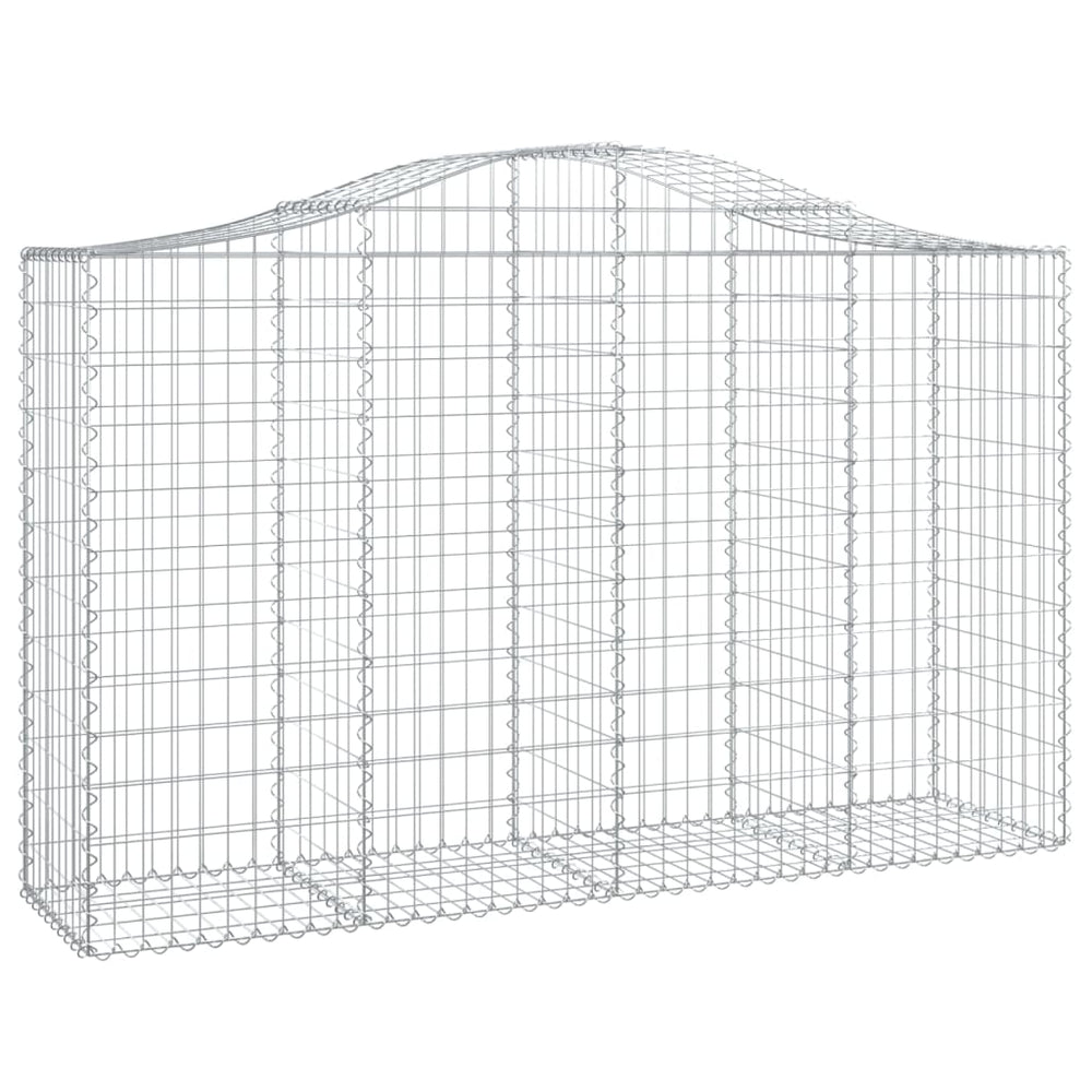 vidaXL Gabion Raised Bed with Arch 200x50x120/140 cm Galvanized Iron