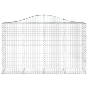 Gabione mit Hochbogen 200x50x120/140 cm Verzinktes Eisen