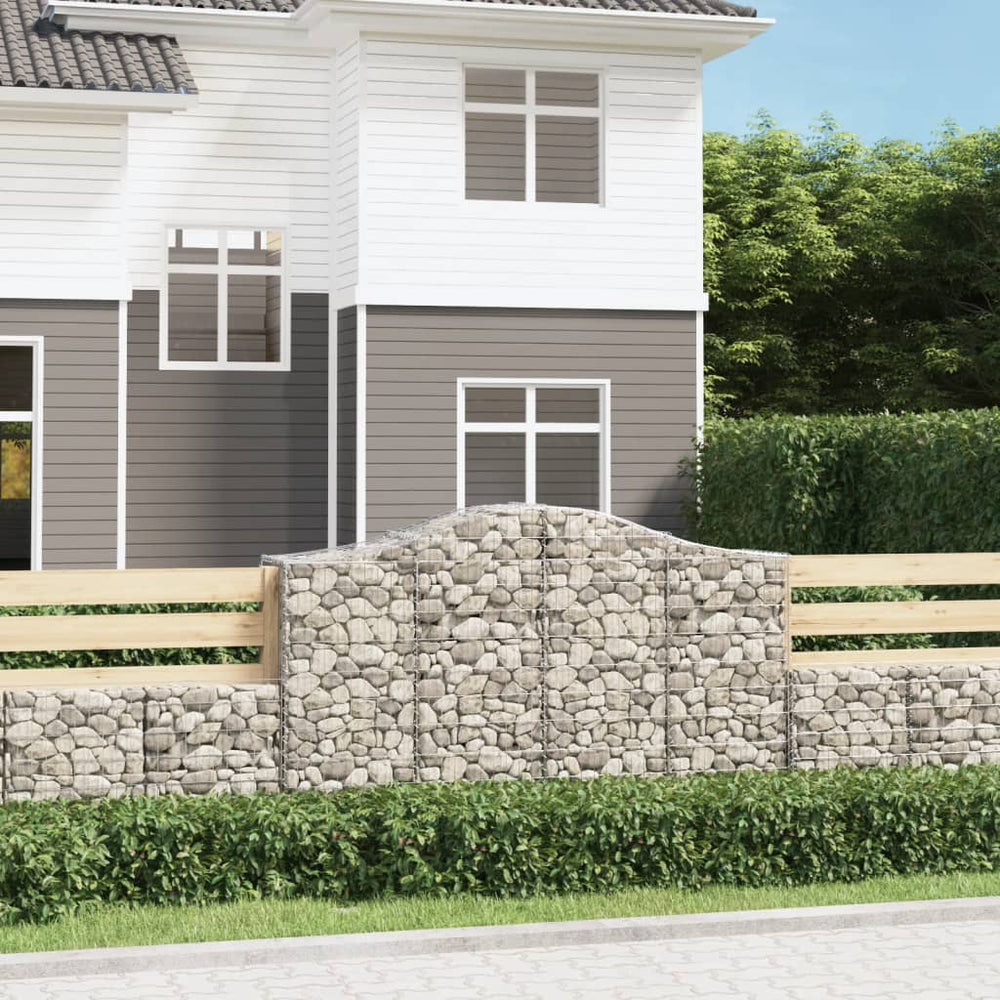 vidaXL Gabion Raised Bed with Arch 200x50x120/140 cm Galvanized Iron