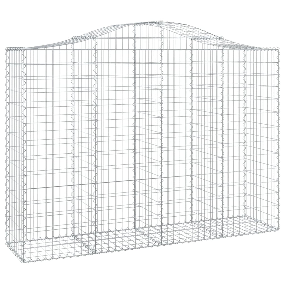 vidaXL Gabion Raised Garden Bed with Arch 200x50x140/160 cm Galvanized Iron