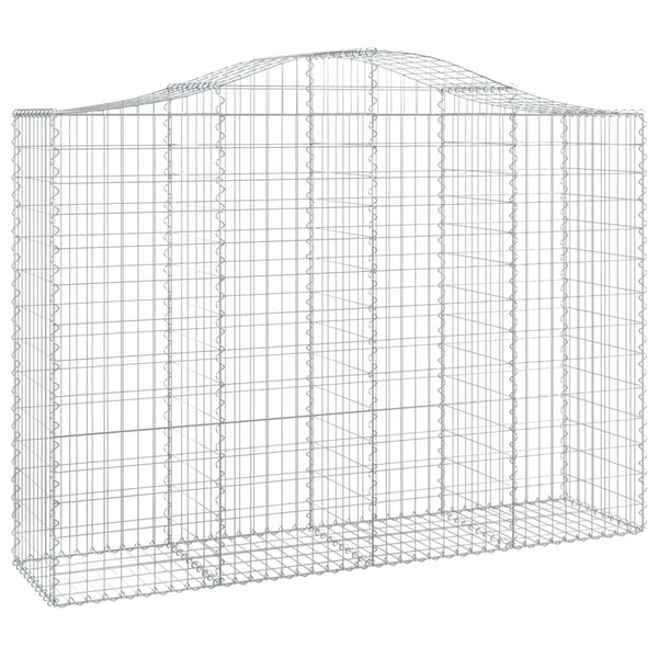 Gabione mit Hochbogen 200x50x140/160 cm Verzinktes Eisen