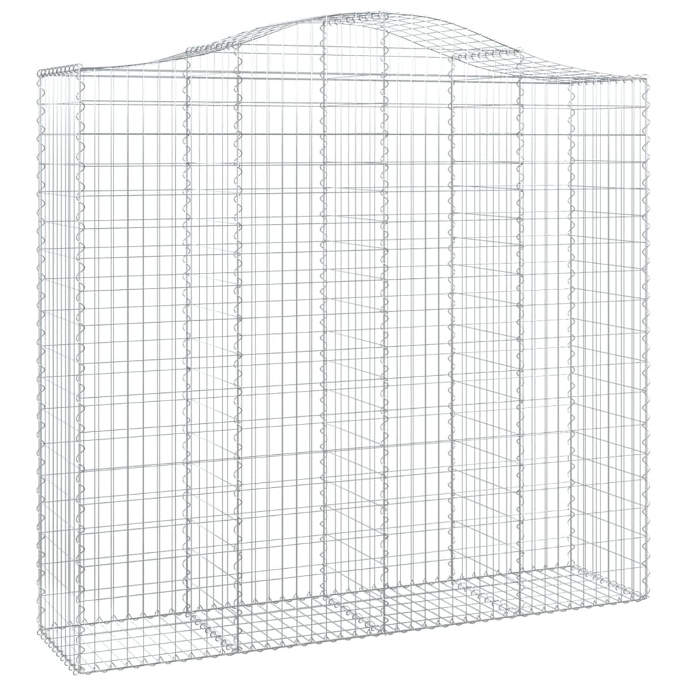 vidaXL Gabion with Arched Top 200x50x180/200 cm Galvanized Iron