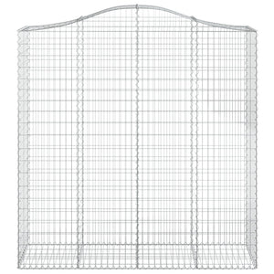 Gabione mit Hochbogen 200x50x200/220 cm Verzinktes Eisen