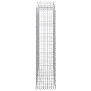Gabione mit Hochbogen 200x50x200/220 cm Verzinktes Eisen