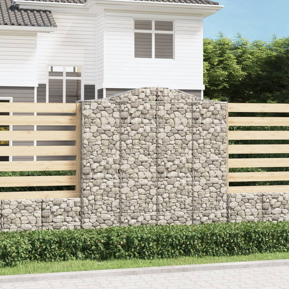 vidaXL Gabion with High Arch 200x50x200/220 cm Galvanized Iron