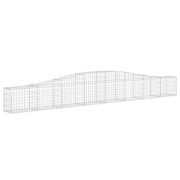 Gabione mit Hochbogen 400x30x40/60 cm Verzinktes Eisen