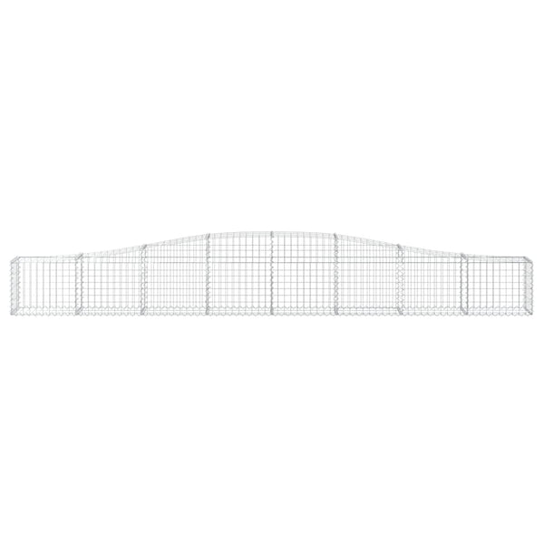 Gabione mit Hochbogen 400x30x40/60 cm Verzinktes Eisen