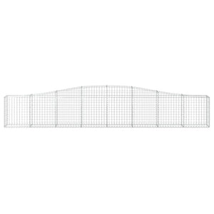 Gabione mit Hochbogen 400x30x60/80 cm Verzinktes Eisen
