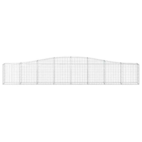 Gabione mit Hochbogen 400x30x60/80 cm Verzinktes Eisen