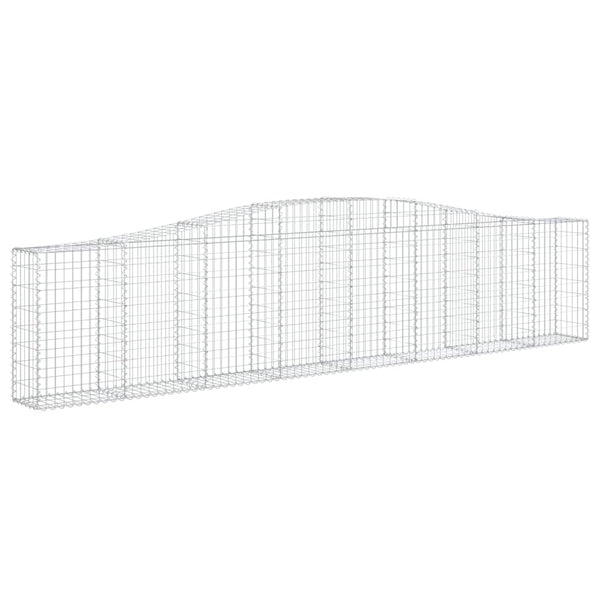 Gabione mit Hochbogen 400x30x80/100 cm Verzinktes Eisen