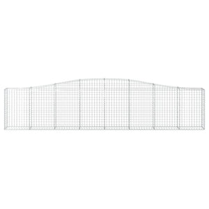 Gabione mit Hochbogen 400x30x80/100 cm Verzinktes Eisen
