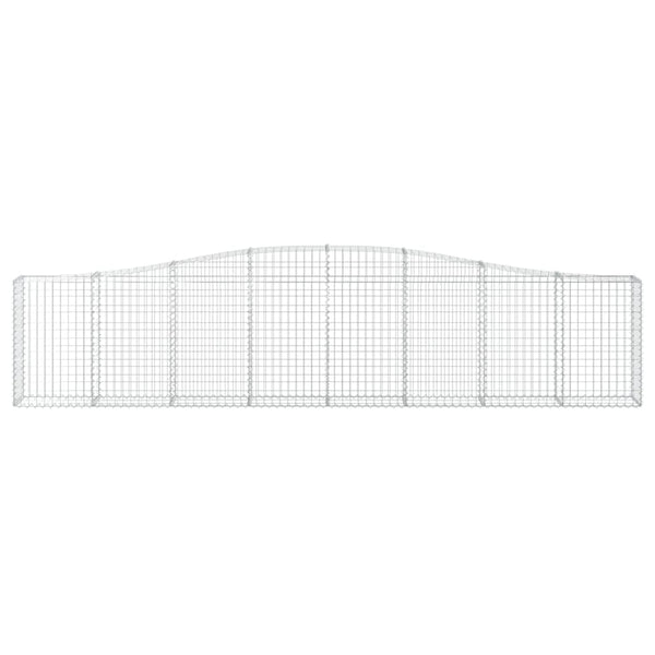 Gabione mit Hochbogen 400x30x80/100 cm Verzinktes Eisen