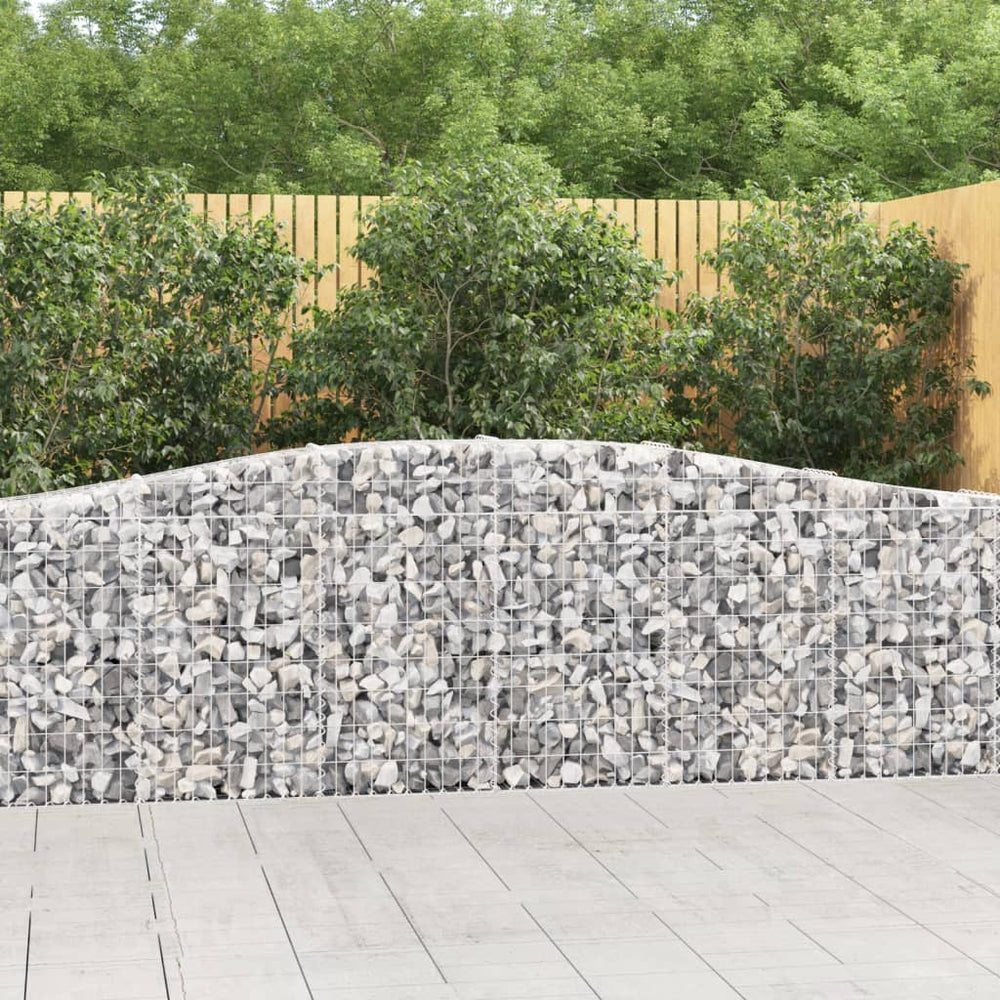 vidaXL Gabion with High Arch 400x30x80/100 cm Galvanised Iron