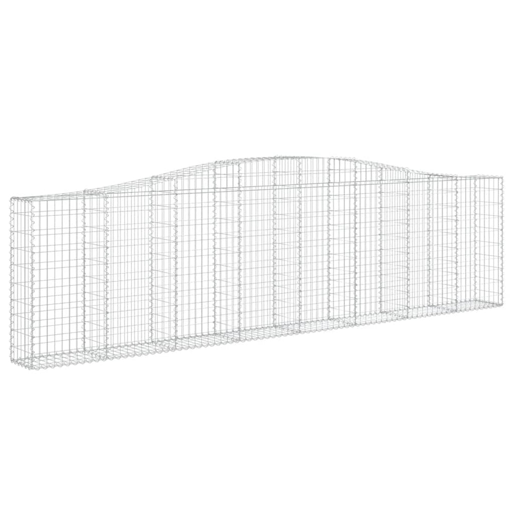 vidaXL Gabion with Arched Top 400x30x100/120 cm Galvanized Iron