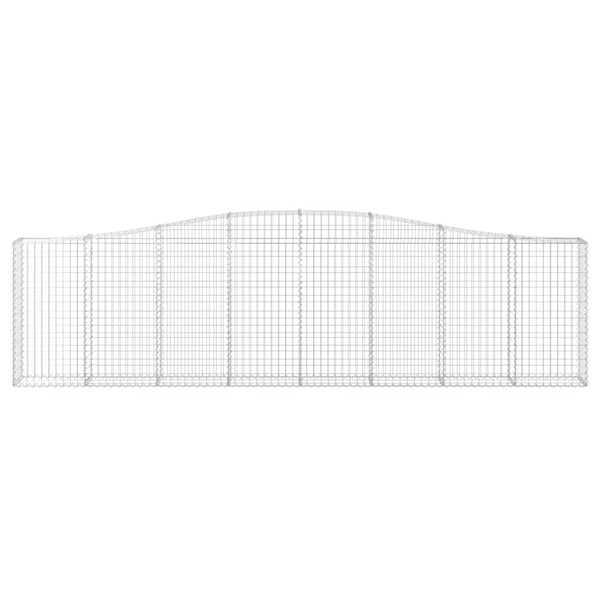 Gabione mit Hochbogen 400x30x100/120 cm Verzinktes Eisen