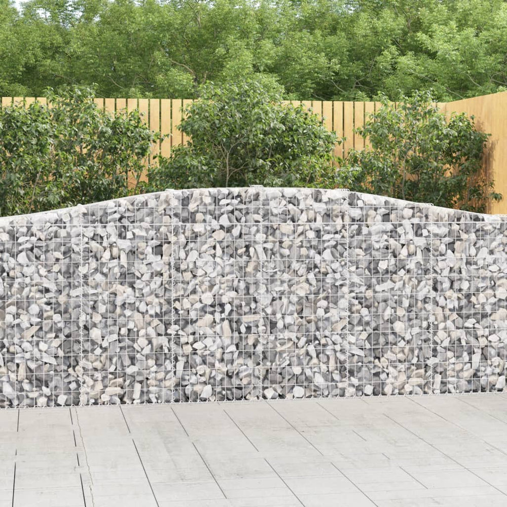 vidaXL Gabion with Arched Top 400x30x100/120 cm Galvanized Iron