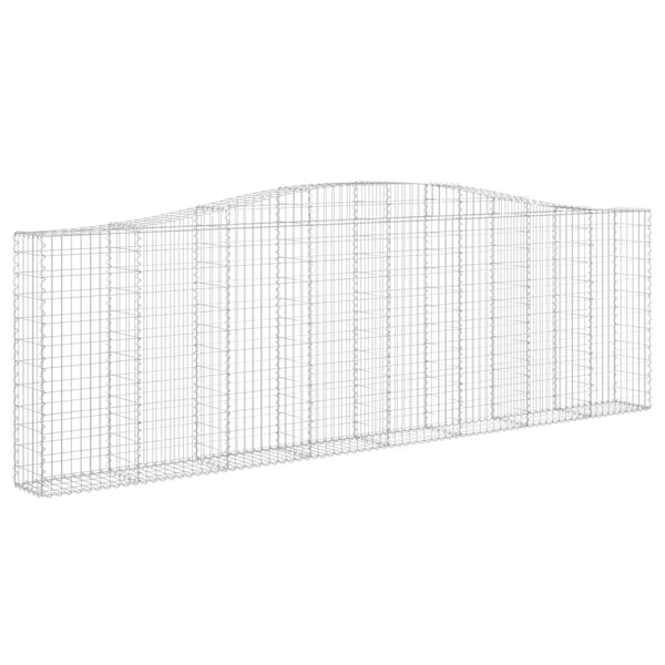 Gabione mit Hochbogen 400x30x120/140 cm Verzinktes Eisen