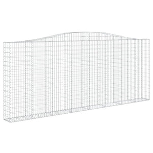 Gabione mit Hochbogen 400x30x160/180 cm Verzinktes Eisen