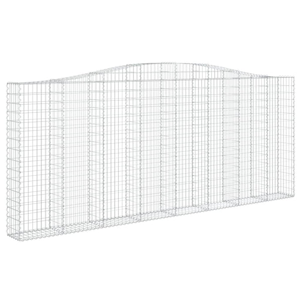 Gabione mit Hochbogen 400x30x160/180 cm Verzinktes Eisen