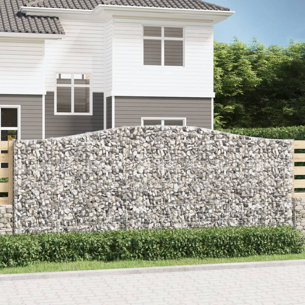 vidaXL Gabion Raised Arc 400x30x160/180 cm Galvanized Iron