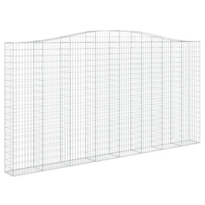 Gabione mit Hochbogen 400x30x200/220 cm Verzinktes Eisen