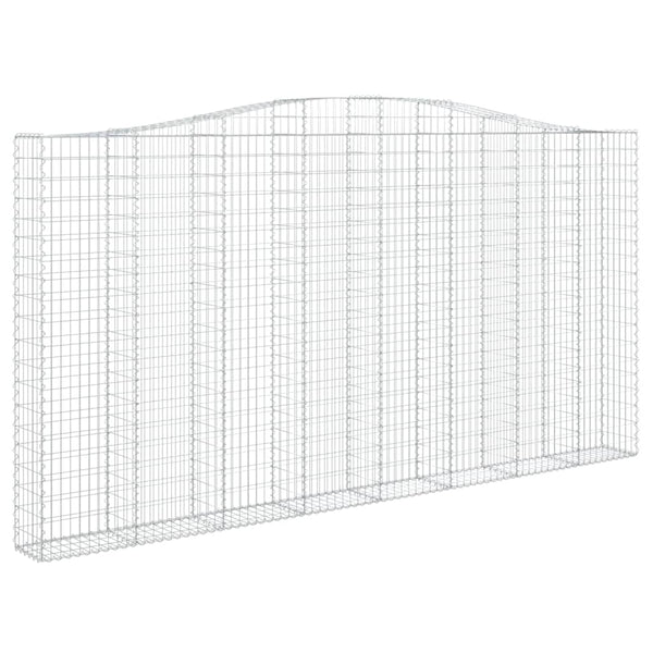 Gabione mit Hochbogen 400x30x200/220 cm Verzinktes Eisen