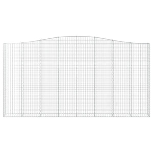Gabione mit Hochbogen 400x30x200/220 cm Verzinktes Eisen