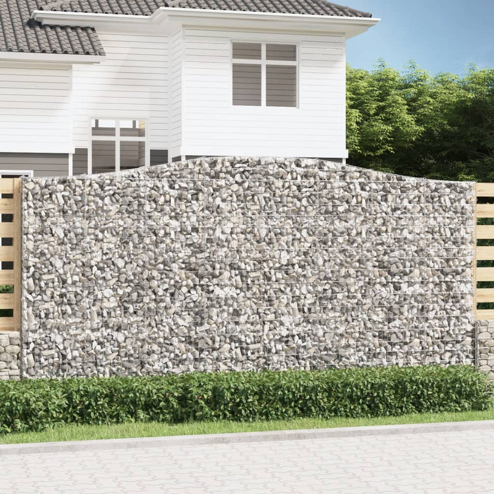 vidaXL Gabion with High Arch 400x30x200/220 cm Galvanized Iron