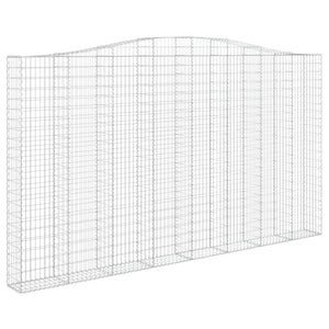 Gabione mit Hochbogen 400x30x220/240 cm Verzinktes Eisen