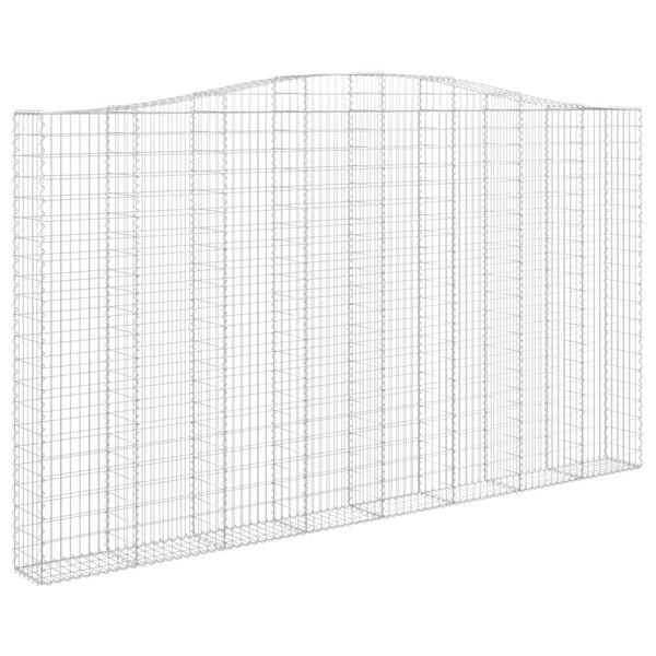 Gabione mit Hochbogen 400x30x220/240 cm Verzinktes Eisen