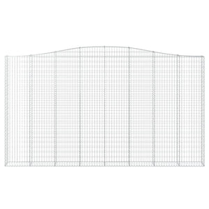 Gabione mit Hochbogen 400x30x220/240 cm Verzinktes Eisen