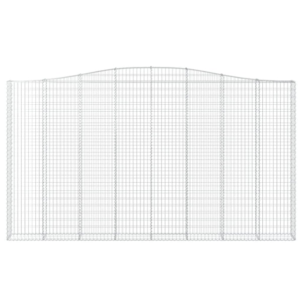Gabione mit Hochbogen 400x30x220/240 cm Verzinktes Eisen