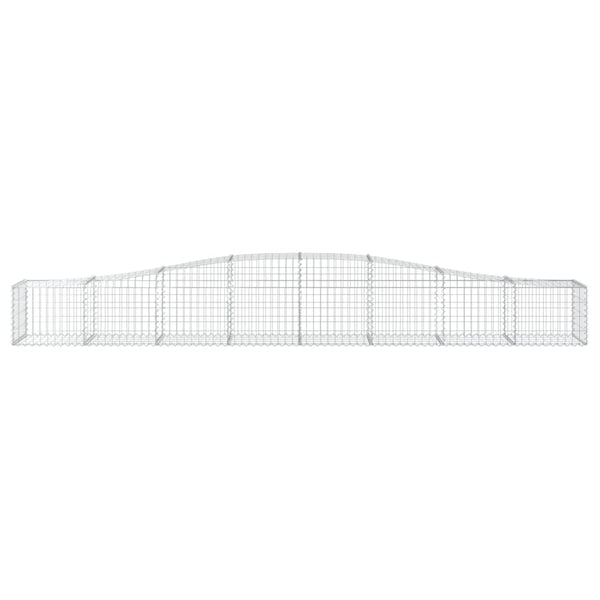 Gabione mit Hochbogen 400x50x40/60 cm Verzinktes Eisen