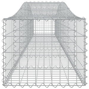 Gabione mit Hochbogen 400x50x40/60 cm Verzinktes Eisen