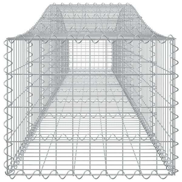 Gabione mit Hochbogen 400x50x40/60 cm Verzinktes Eisen