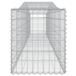 Gabione mit Hochbogen 400x50x60/80 cm Verzinktes Eisen