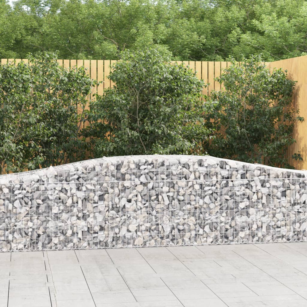 vidaXL Gabion with Arched Top 400x50x60/80 cm Galvanized Iron