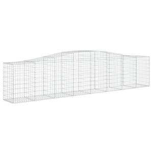 Gabione mit Hochbogen 400x50x80/100 cm Verzinktes Eisen